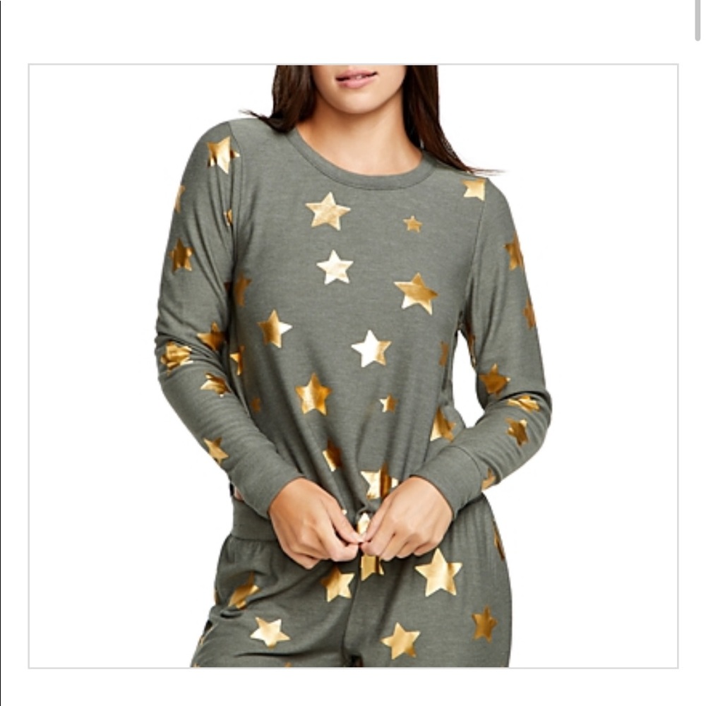 METALLIC STAR PRINT SWEATSHIRT IN SAFARI